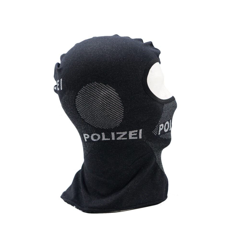 sturmhaube schwarz aufschrift polizei