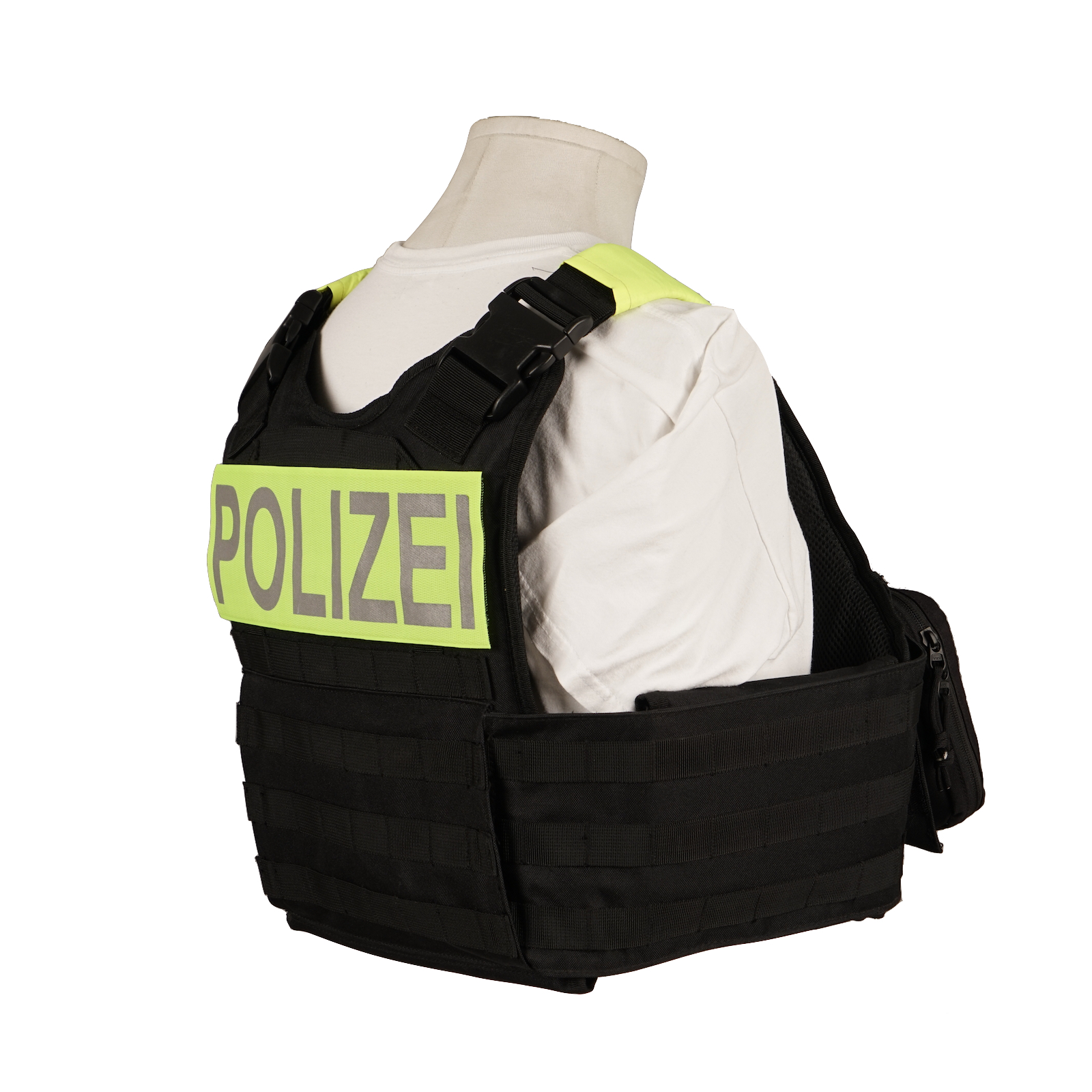 Schutzweste Mil-Tec mit gelben Schulterstücken, Brust- und Rückenschild –  Leon Actionteam