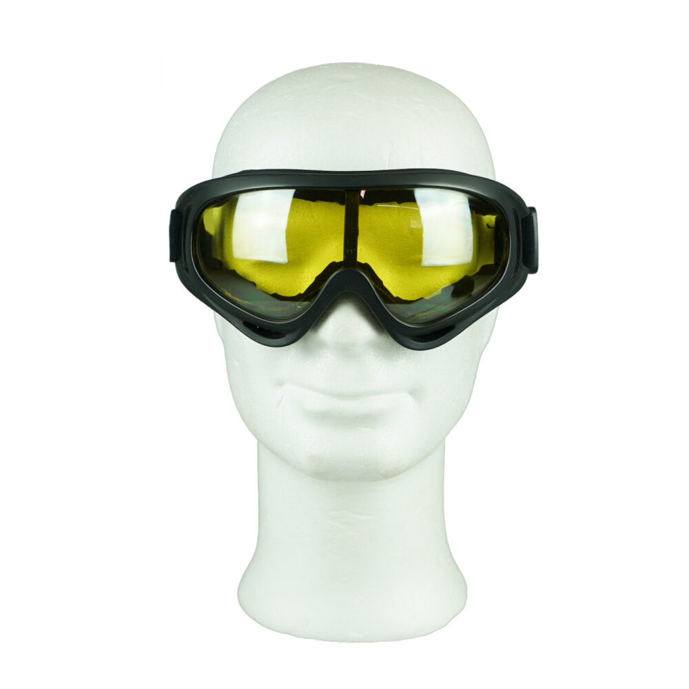schutzbrille mit gummizug gelbes glas