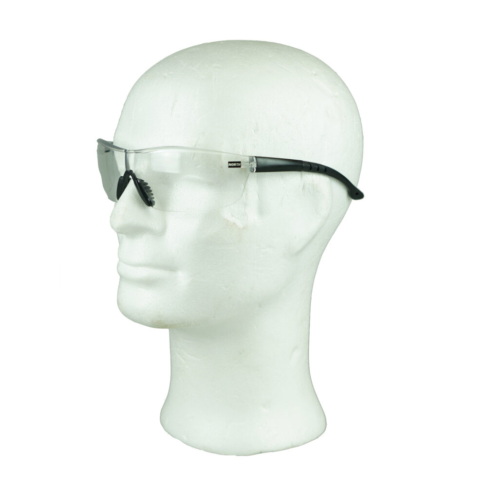 schutzbrille mit bügel und weißem glas